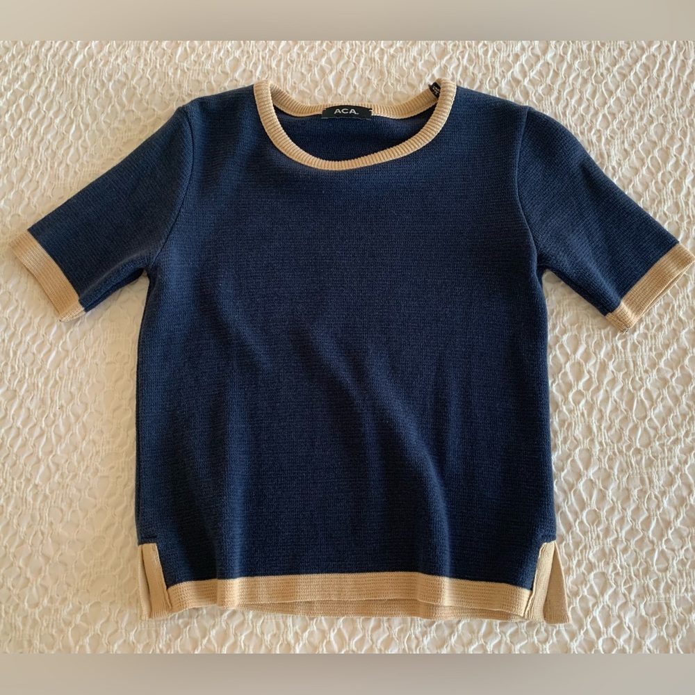 ACA Navy and Tan Sweater